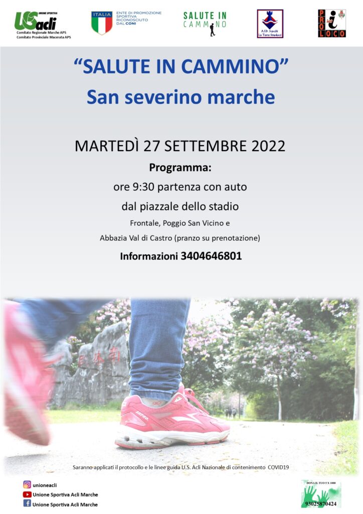 Nuovo appuntamento col progetto regionale “Salute in cammino” a San Severino Marche