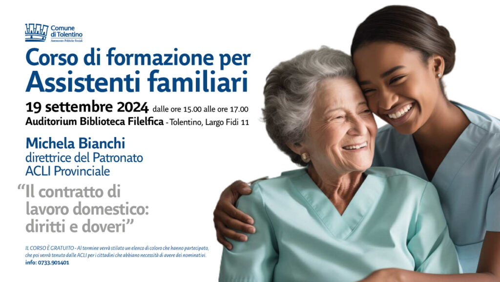 Patronato Acli: Corso di Formazione per Assistenti Familiari