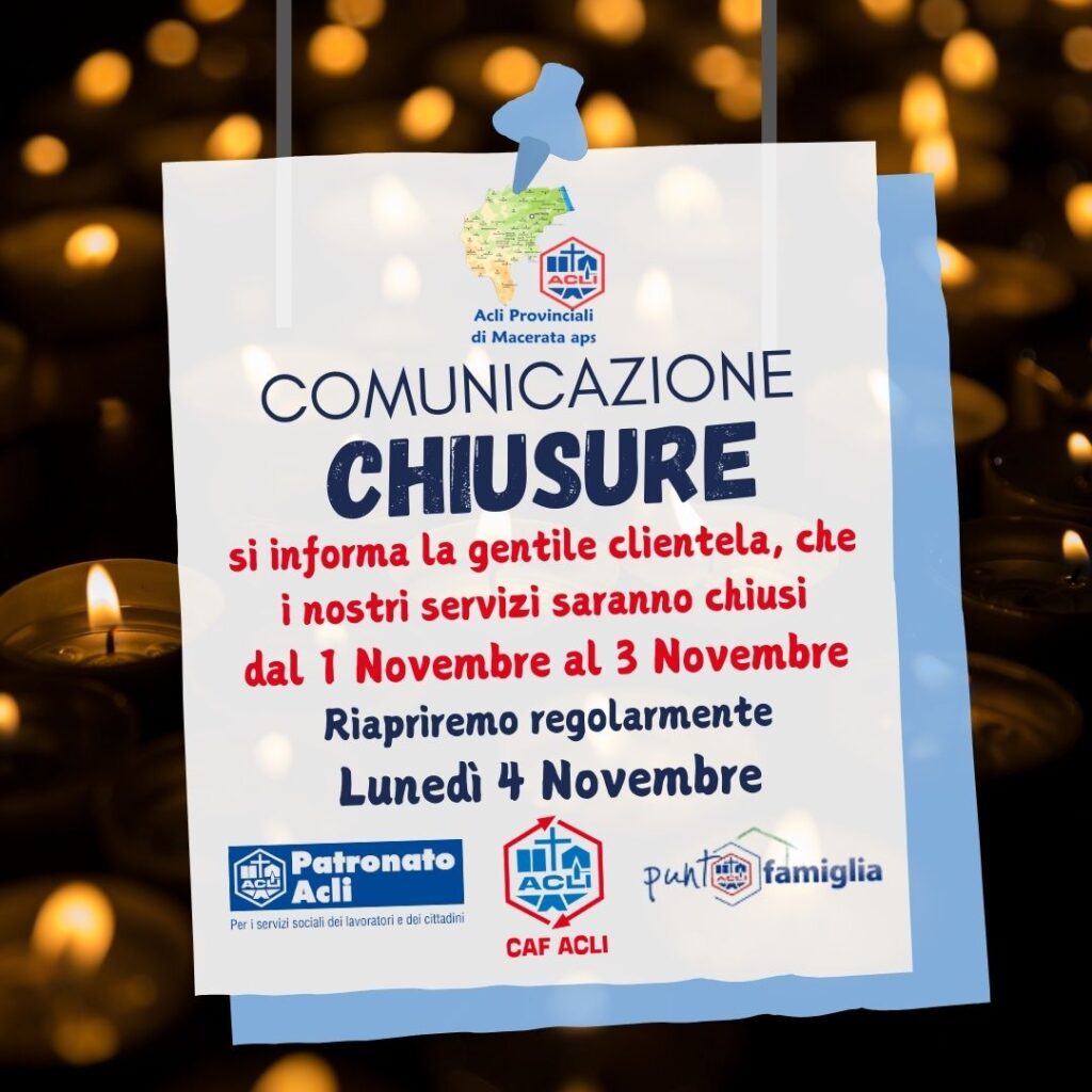 COMUNICAZIONE CHIUSURE FESTA OGNISANTI