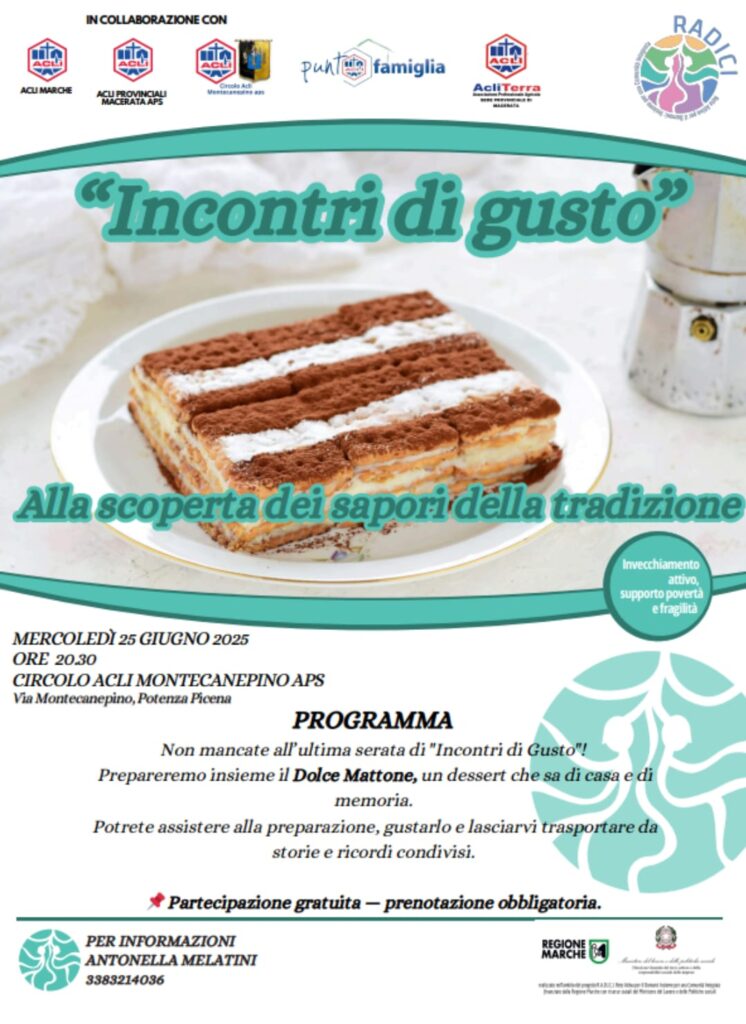 INCONTRI DI GUSTO: SERATA CONCLUSIVA A MONTECANEPINO DI POTENZA PICENA