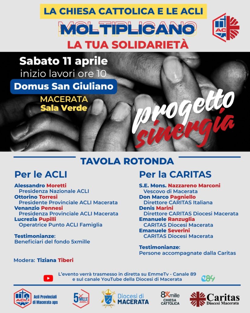 “Progetto Sinergia”: Chiesa Cattolica e ACLI insieme a Macerata per moltiplicare la solidarietà
