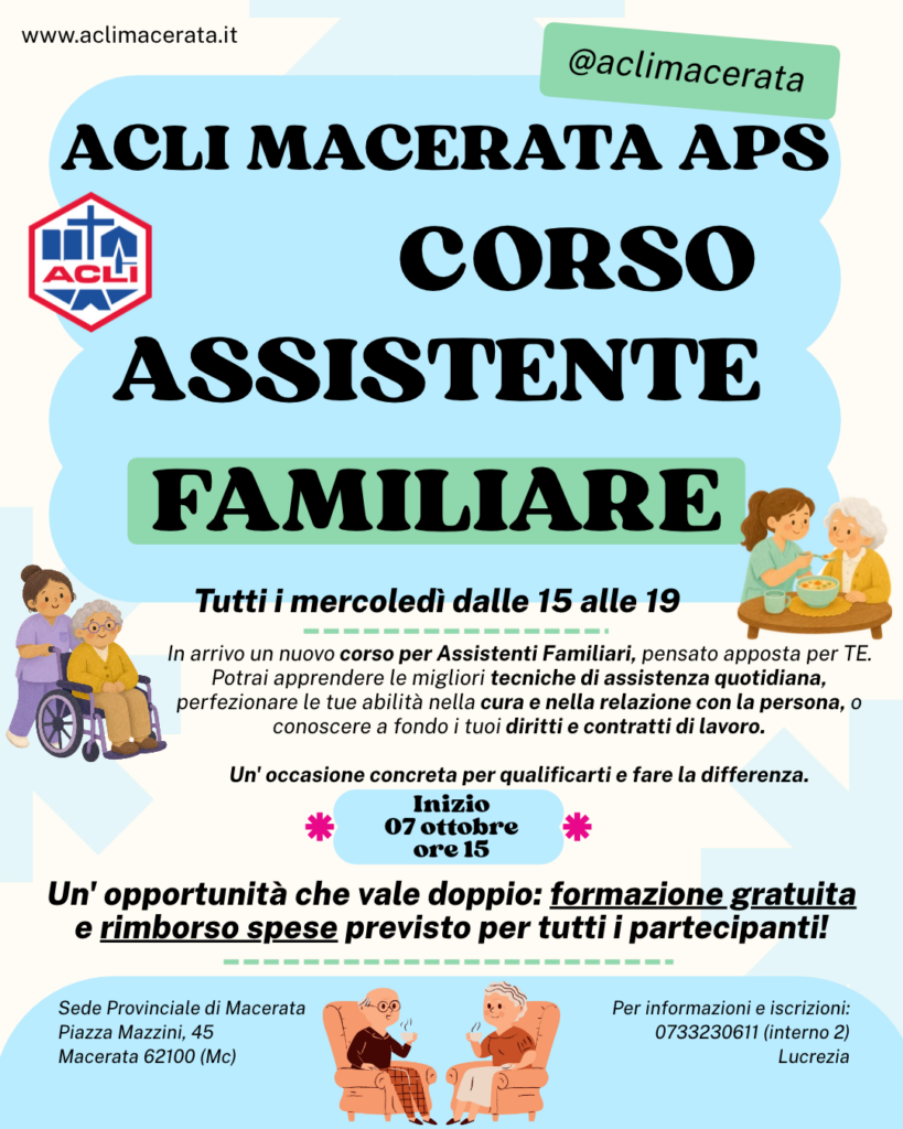 CORSO “ABCura”: AL VIA LA FORMAZIONE GRATUITA PER ASSISTENTI FAMILIARI E CAREGIVER
